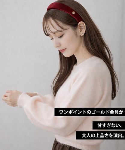 カチューシャ 痛くない ヘアバンド ベロア 太め レディース 無地 韓国風 パール 可愛い 大人 ヘアアレンジ ギフト ブラック