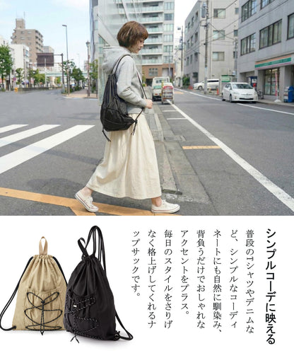 ナップサック おしゃれ 大人 18L 軽量 撥水 ドローストリング デザイン A4対応 タウンユース 通勤 通学 スポーツ レディース ユニセックス 5カラー
