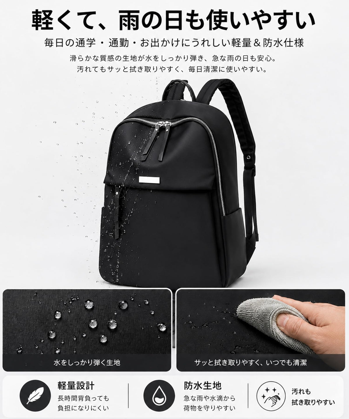 リュック レディース 軽量 大容量 16インチPC対応 ビジネスリュック 多収納 背面ポケット キャリーオン 通勤 通学 旅行 おしゃれ シンプル バックパック