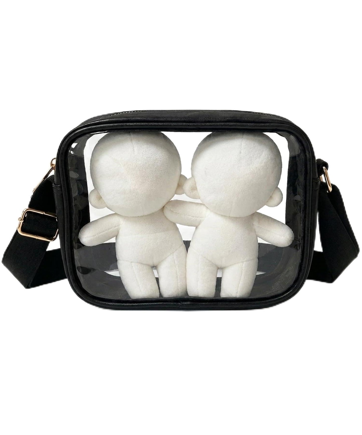 ぬいポーチ ぬいぐるみポーチ 推し活 クリアポーチ 2体収納 ショルダー付き PVC 透明バッグ 痛バッグ ぬい活 軽量 コンパクト 防水風 ライブ イベント ビーチ プール 旅行 お出かけ用 23×15×6cm