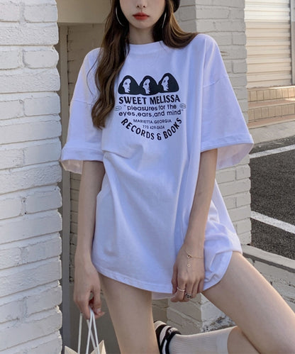 オーバーサイズ ドロップショルダーTシャツ