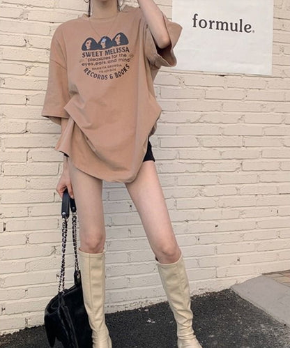オーバーサイズ ドロップショルダーTシャツ
