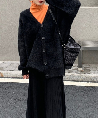 シャギーニット ロングカーディガン