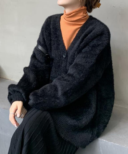 シャギーニット ロングカーディガン