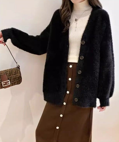 シャギーニット ロングカーディガン