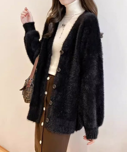 シャギーニット ロングカーディガン