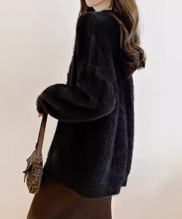 シャギーニット ロングカーディガン