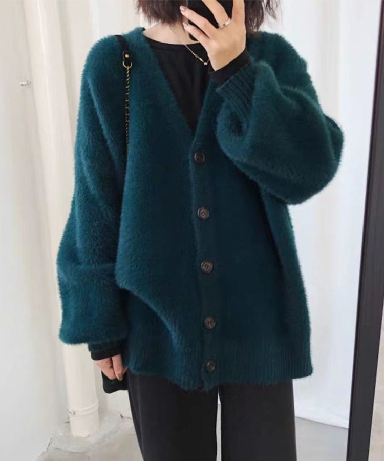シャギーニット ロングカーディガン