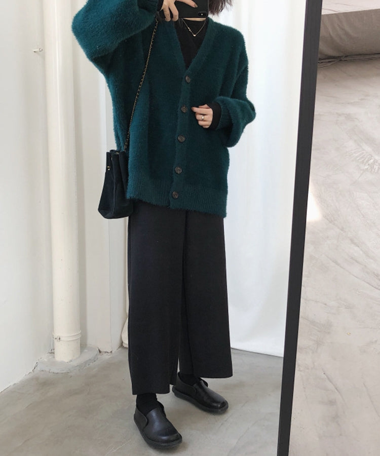 シャギーニット ロングカーディガン