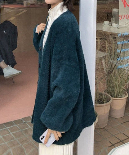 シャギーニット ロングカーディガン