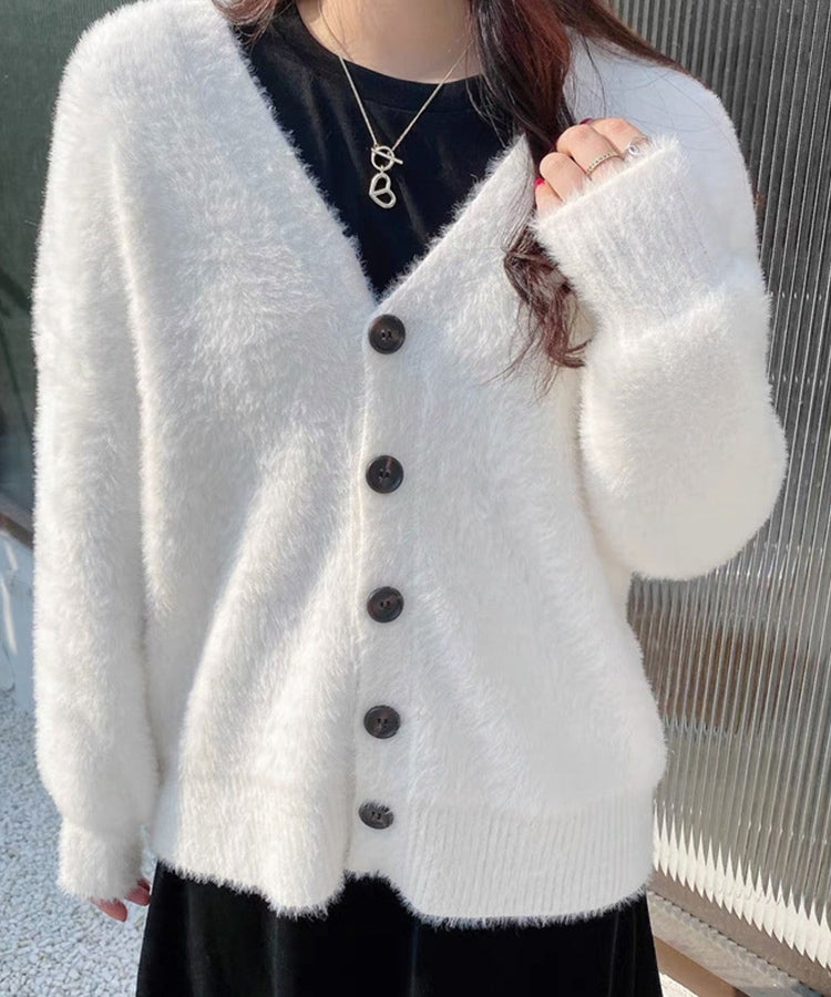 シャギーニット ロングカーディガン