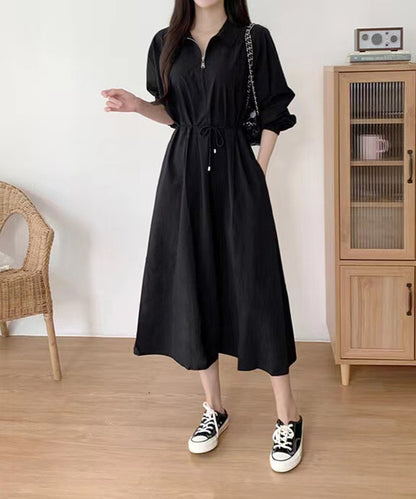ウエストマークロングシャツワンピース