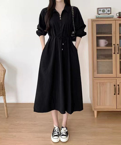 ウエストマークロングシャツワンピース
