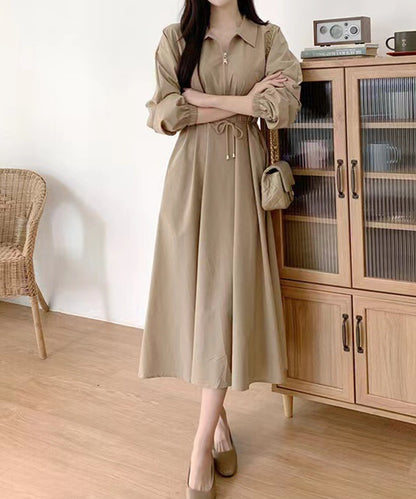 ウエストマークロングシャツワンピース