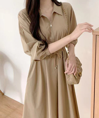 ウエストマークロングシャツワンピース