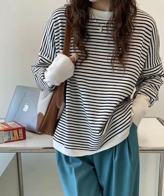 ボーダーリブロングスリーブTシャツ