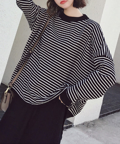 ボーダーリブロングスリーブTシャツ