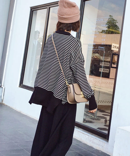 ボーダーリブロングスリーブTシャツ