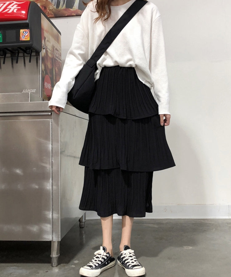 シアーチュールフレアロングスカート
